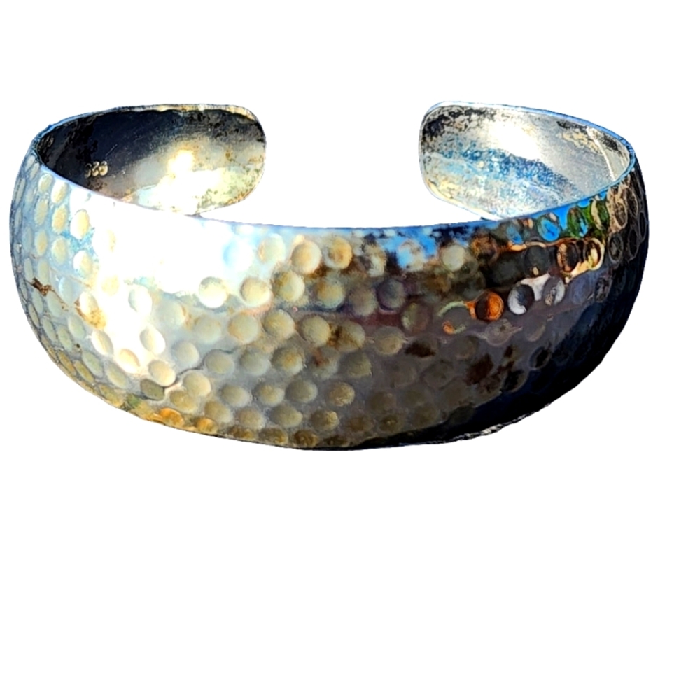 Sterling silver hammered cuff bracelet fine fashion Jewelry hand Made